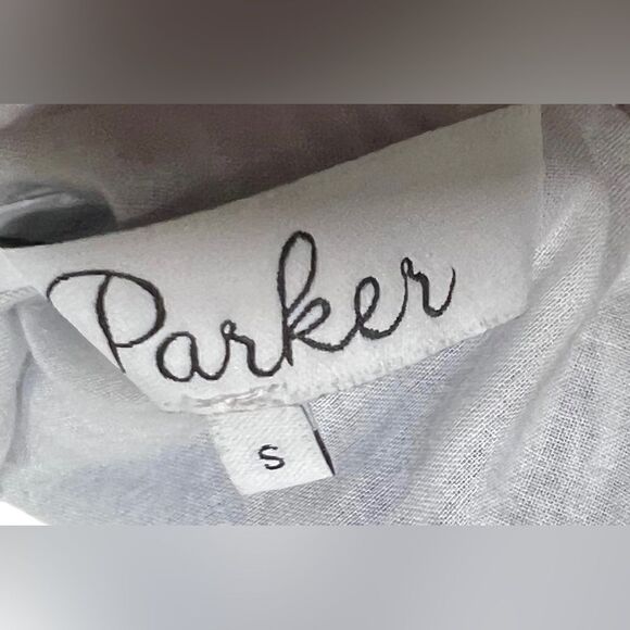 PARKER Embroidered floral Blouse flutter sleeves size small - Picture 5 of 5